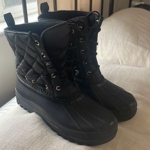 Sperry Womens Sz 7 Gosling Duck Boots Waterproof Rubber Quilted Fleece Lined